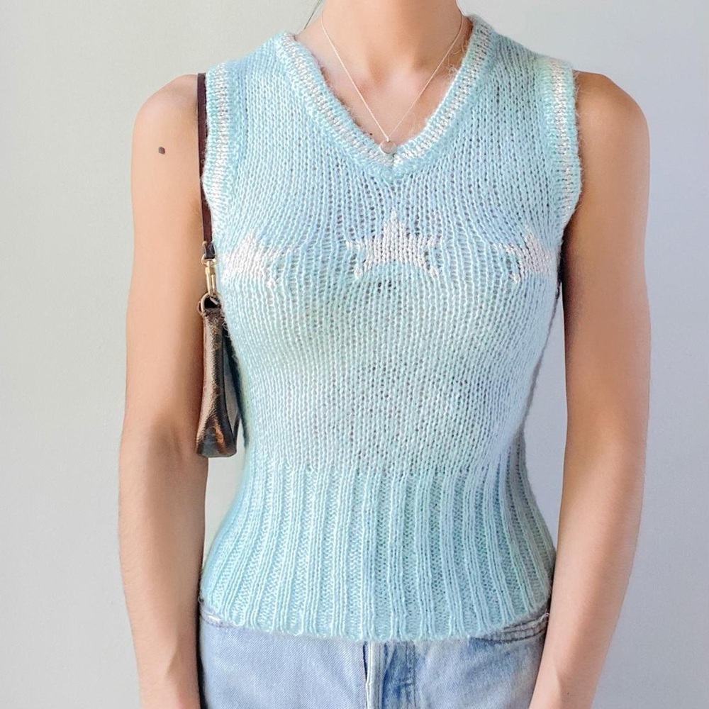 Kimchi Blue Light Blue Knit Tank Top